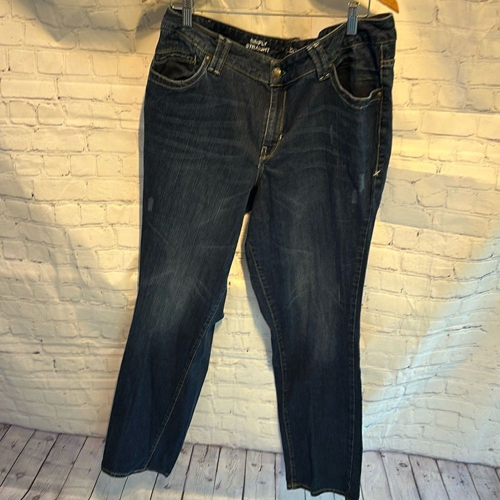 Lane Bryant Simply Straight Jeans Women Size 18 Tall Classic Blue Denim Mid-Rise